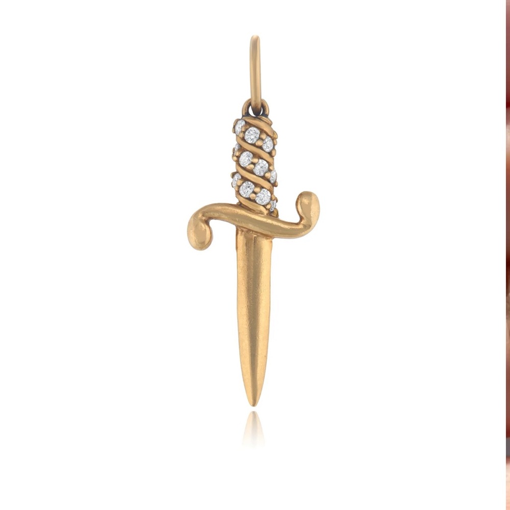 Maura Green Dagger in 14K Gold with Diamonds - Picture 2 of 6